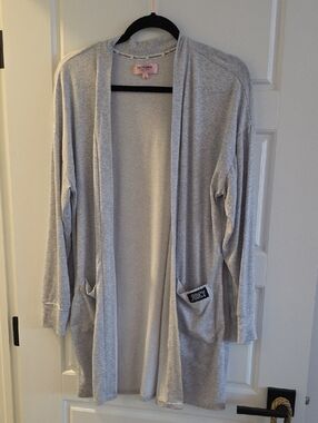 Juicy Couture Light Gray Open Front Cardigan
